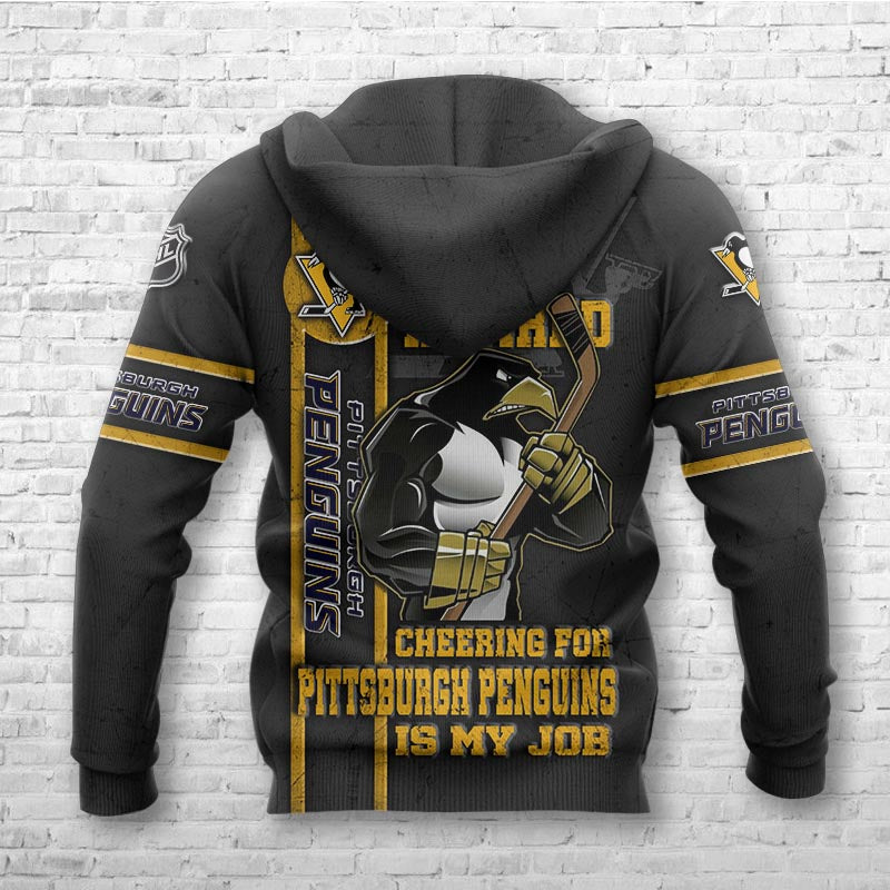 Pittsburgh Penguins Thunder Design Pullover 3D Hoodie - Official Nhl Merchandise
