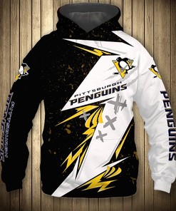 Pittsburgh Penguins Zip Hoodie 3D Cartoon Graphic - Official Nhl Merchandise