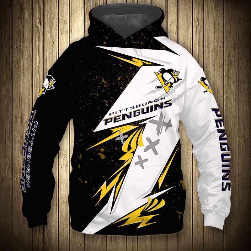 Pittsburgh Penguins Zip Hoodie 3D Cartoon Graphic - Official Nhl Merchandise
