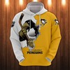 Pittsburgh Penguins Zip Hoodie 3D - Official Nhl Merchandise 