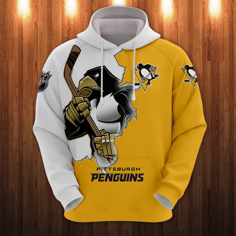 Pittsburgh Penguins Zip Hoodie 3D - Official Nhl Merchandise