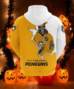 Pittsburgh Penguins Zip Up Hoodie With Hooded Long Sleeve 3D - Official Nhl Merchandise