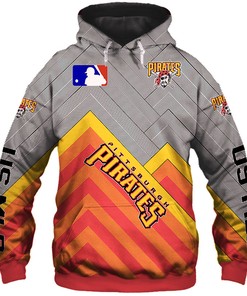 Pittsburgh Pirates Zip Hoodie Flame Balls Graphic 3D - Official Mlb Merchandise 