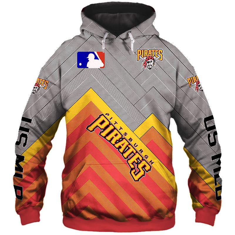 Pittsburgh Pirates Zip Hoodie Flame Balls Graphic 3D - Official Mlb Merchandise