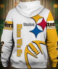 Pittsburgh Steelers 3D All Over Print Zip Up Hoodie Pullover For Fans