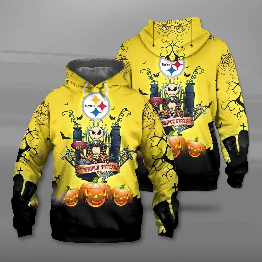 Pittsburgh Steelers 3D Death Skull Hoodie 3D - Official Nfl Merchandise