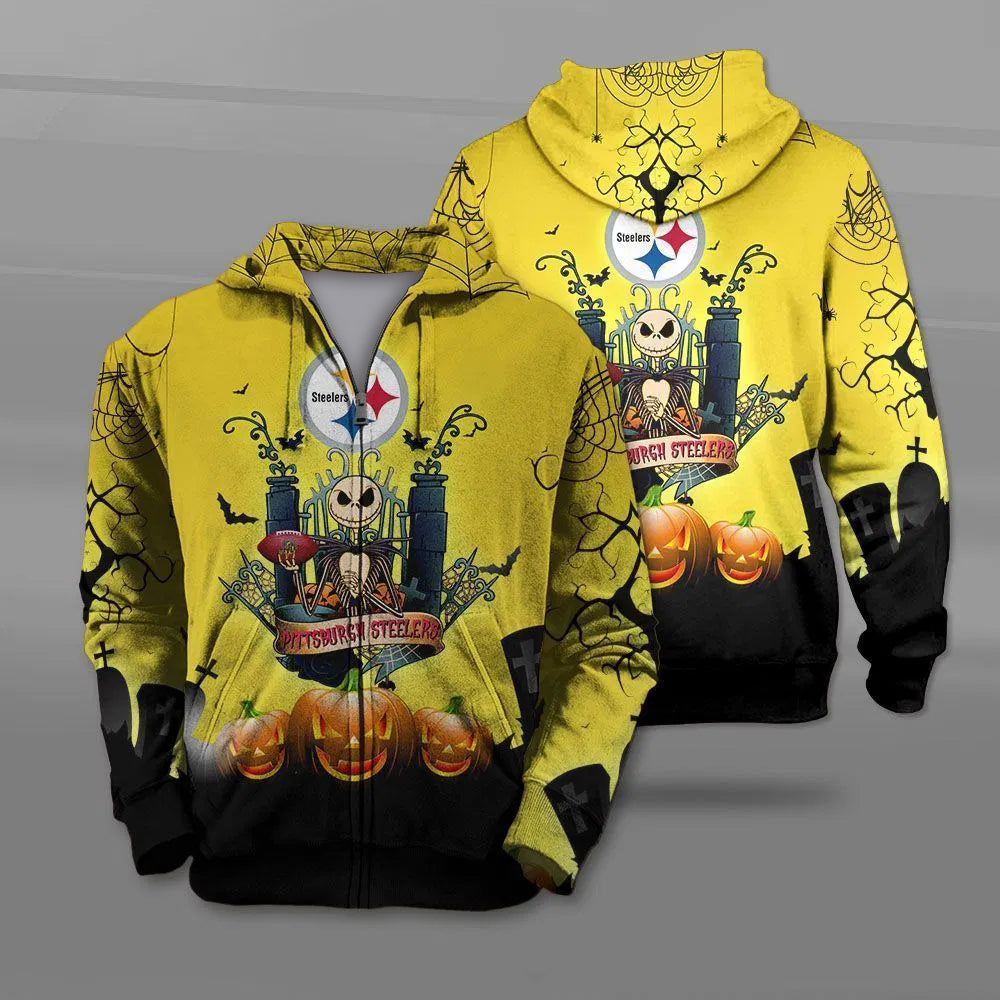 Pittsburgh Steelers 3D Death Skull Hoodie 3D - Official Nfl Merchandise