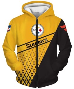 Pittsburgh Steelers 3D Hooded Zip-Up Hoodie With Long Sleeves A Great Gift For Fans