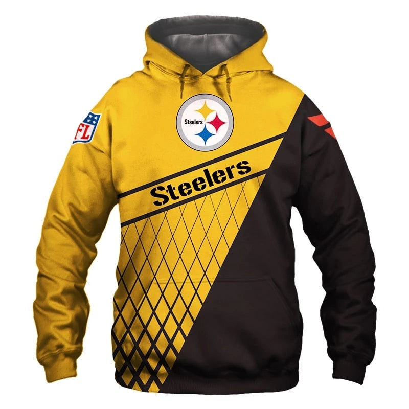Pittsburgh Steelers 3D Hooded Zip-Up Hoodie With Long Sleeves A Great Gift For Fans