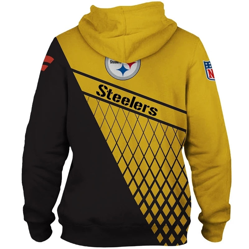 Pittsburgh Steelers 3D Hooded Zip-Up Hoodie With Long Sleeves A Great Gift For Fans