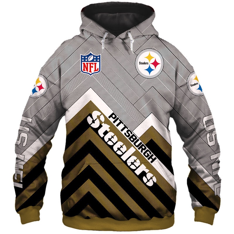 Pittsburgh Steelers 3D Zip Hoodie Pullover Available In All Sizes