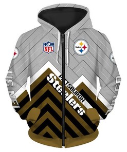Pittsburgh Steelers 3D Zip Hoodie Pullover Available In All Sizes