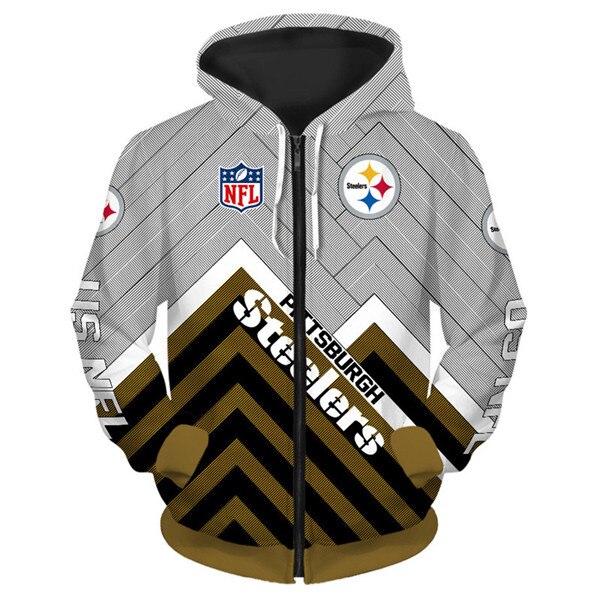 Pittsburgh Steelers 3D Zip Hoodie Pullover Available In All Sizes