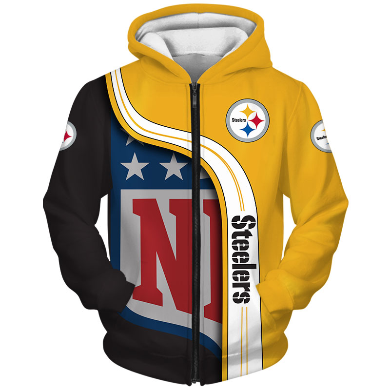 Pittsburgh Steelers 3D Zip Hoodie Pullover Show Your Team Spirit