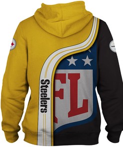 Pittsburgh Steelers 3D Zip Hoodie Pullover Show Your Team Spirit