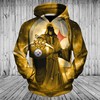 Pittsburgh Steelers Cartoon Player Cute Zip Hoodie 3D - Official Nfl Merchandise 