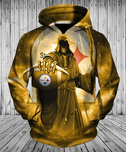 Pittsburgh Steelers Cartoon Player Cute Zip Hoodie 3D - Official Nfl Merchandise