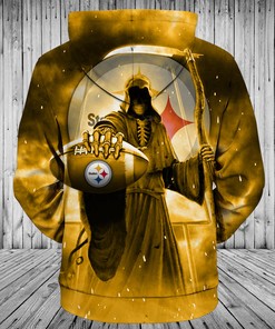 Pittsburgh Steelers Cartoon Player Cute Zip Hoodie 3D - Official Nfl Merchandise 