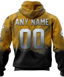 Pittsburgh Steelers Custom Name & Number 3D Skull Hoodie Unique Gift For Fans