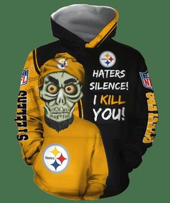 Pittsburgh Steelers Cute Death All Over Print Hoodie Perfect For Halloween