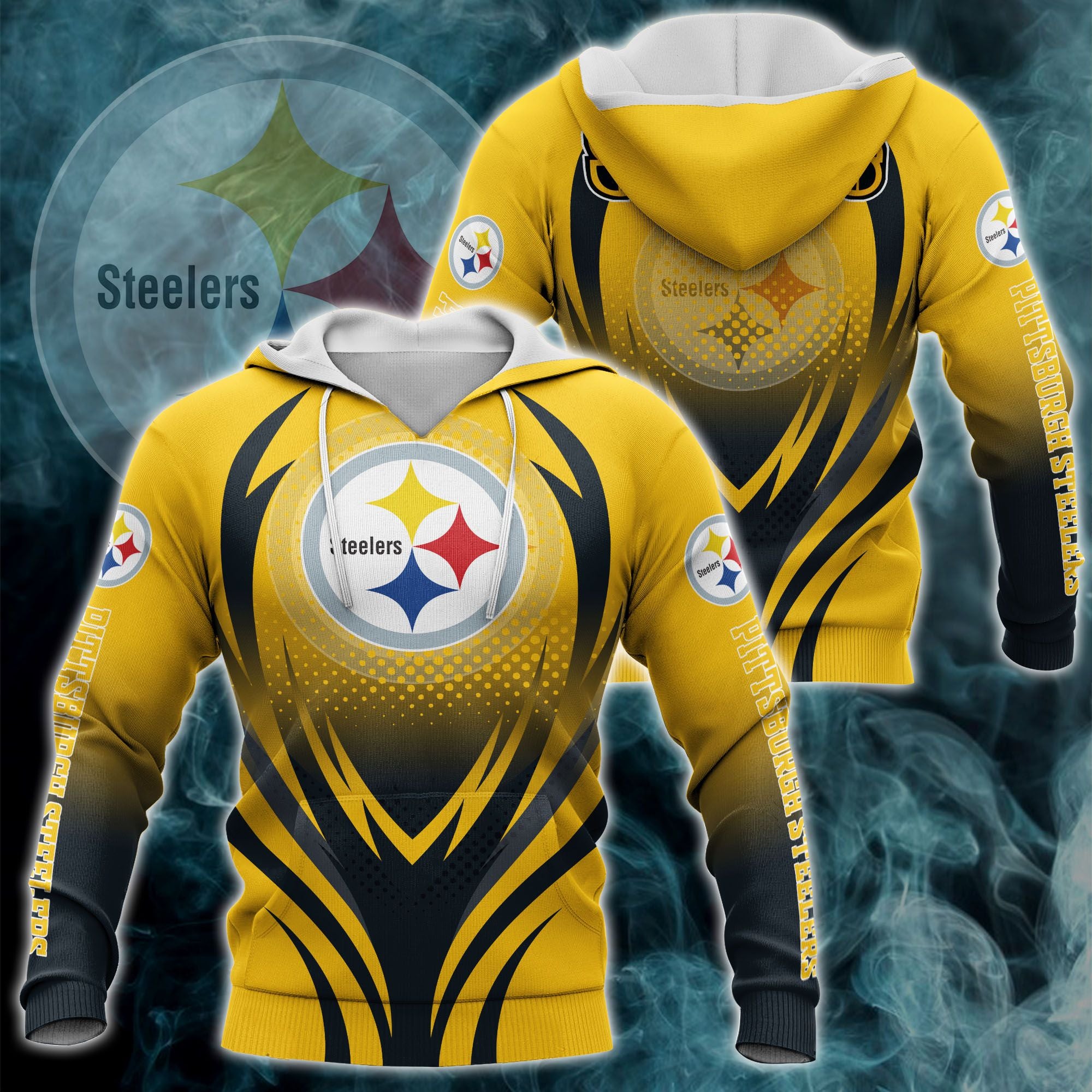 Pittsburgh Steelers Cute Zip Hoodie Pullover 3D - Official Nfl Merchandise