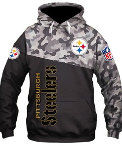 Pittsburgh Steelers Military Hoodie With 3D Hooded Design For Patriotic Fans