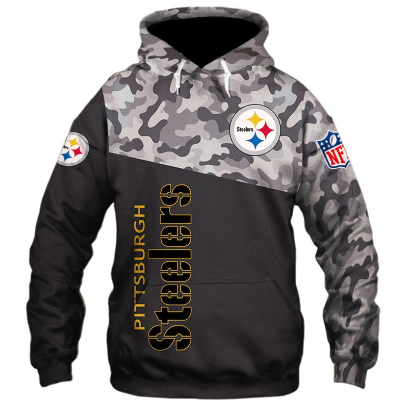 Pittsburgh Steelers Military Hoodie With 3D Hooded Design For Patriotic Fans