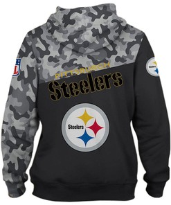 Pittsburgh Steelers Military Hoodie With 3D Hooded Design For Patriotic Fans
