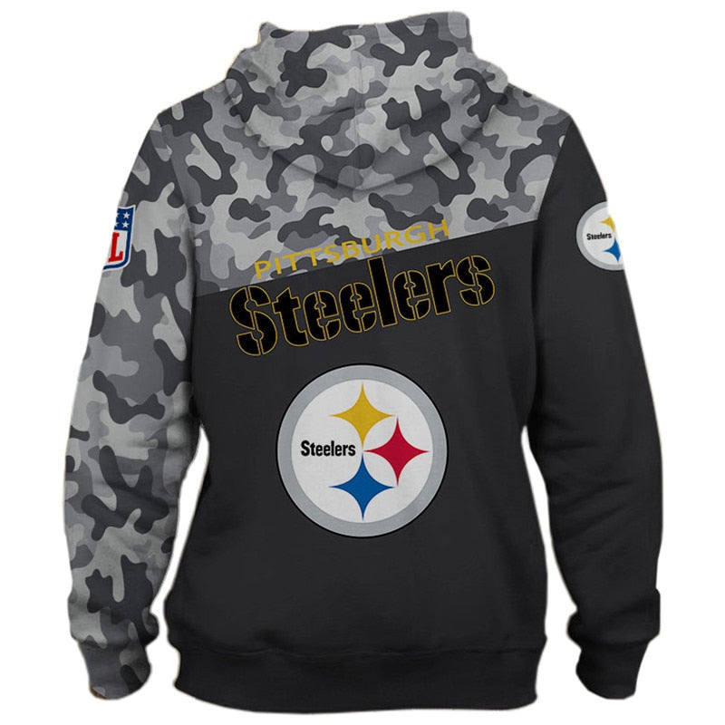 Pittsburgh Steelers Military Hoodie With 3D Hooded Design For Patriotic Fans