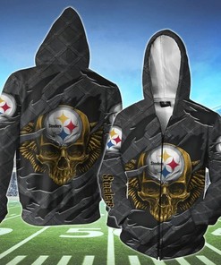 Pittsburgh Steelers Skull 3D Hoodie - Great Gift For Fans