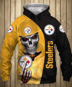 Pittsburgh Steelers Skull Printed Cute Zip Hoodie Unleash Your Inner Rebel