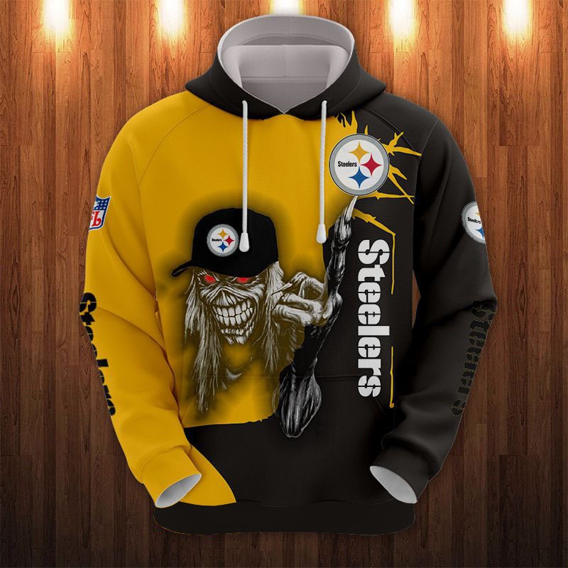 Pittsburgh Steelers Ultra Death Graphic 3D All Over Print Hoodie Perfect For Halloween