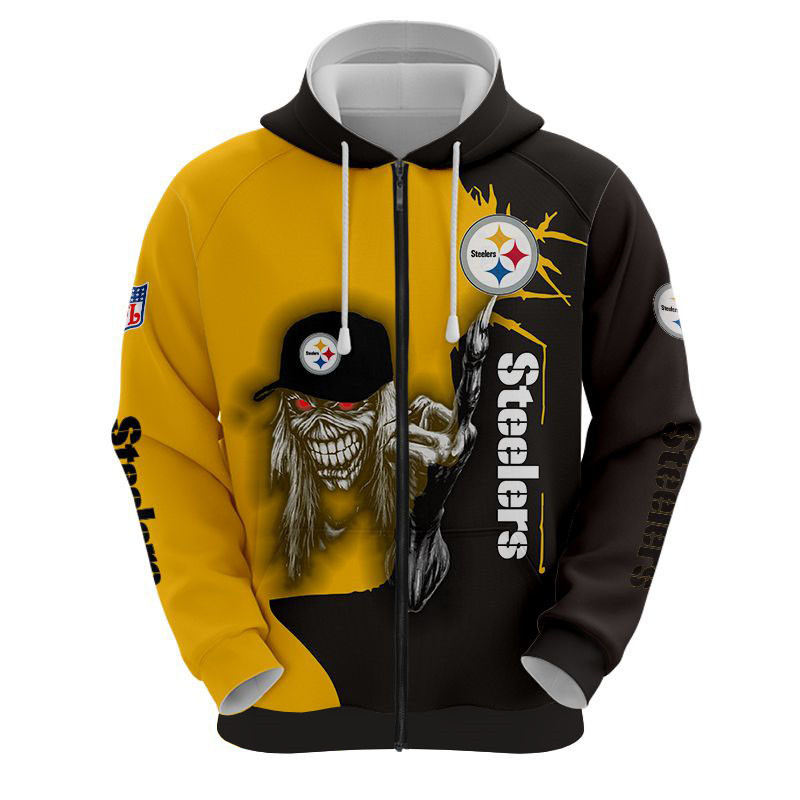 Pittsburgh Steelers Ultra Death Graphic 3D All Over Print Hoodie Perfect For Halloween
