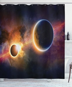 Planet Earth Stars Outer Space Shower Curtain for Astronomy and Space Lovers 