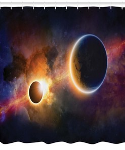 Planet Earth Stars Outer Space Shower Curtain for Astronomy and Space Lovers