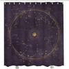 Planetary Orbits Zodiac Constellations Dark Purple Astrological Star Map Shower Curtain for Bathroom Decor 
