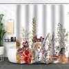 Plant Floral Qidordour Shower Curtain with Weighted Hem and Fall Bathroom Decoration for Farmhouse Home Hotel 