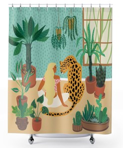 Plant Lady Shower Decor Shower Curtain with Urban Jungle Bath Print