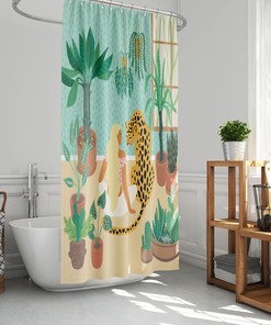 Plant Lady Shower Decor Shower Curtain with Urban Jungle Bath Print
