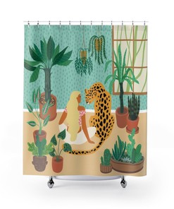 Plant Lady Shower Decor Shower Curtain with Urban Jungle Bath Print