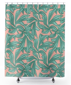 Plant Lady Tropical Leaves Shower Curtain for a Botanical Bathroom Decor