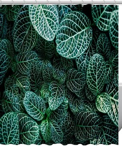 Plant Leaf Green Garden Fabric Shower Curtain for Bathroom Decor
