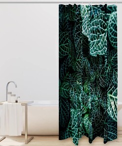Plant Leaf Green Garden Fabric Shower Curtain for Bathroom Decor