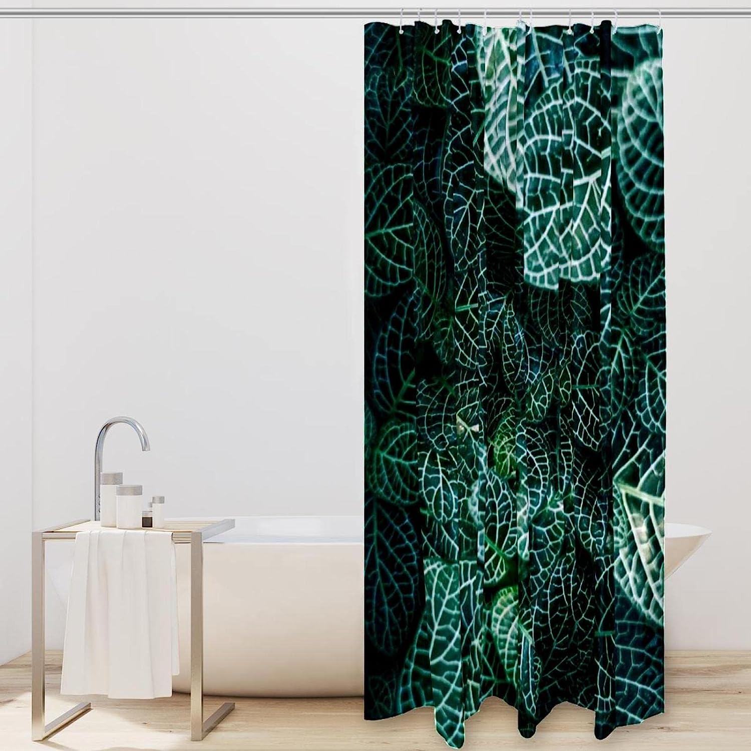 Plant Leaf Green Garden Fabric Shower Curtain for Bathroom Decor