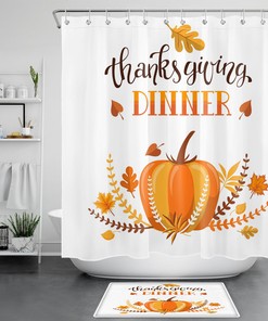 Plant Leaf Pumpkin Thanksgiving Shower Curtain - A Perfect Addition To Your Thanksgiving Decorr