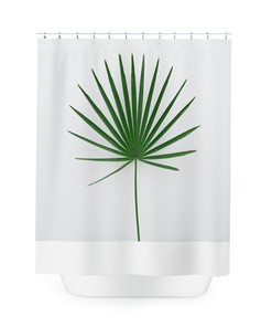 Plant Lover'S Green And White Shower Curtain For Bath