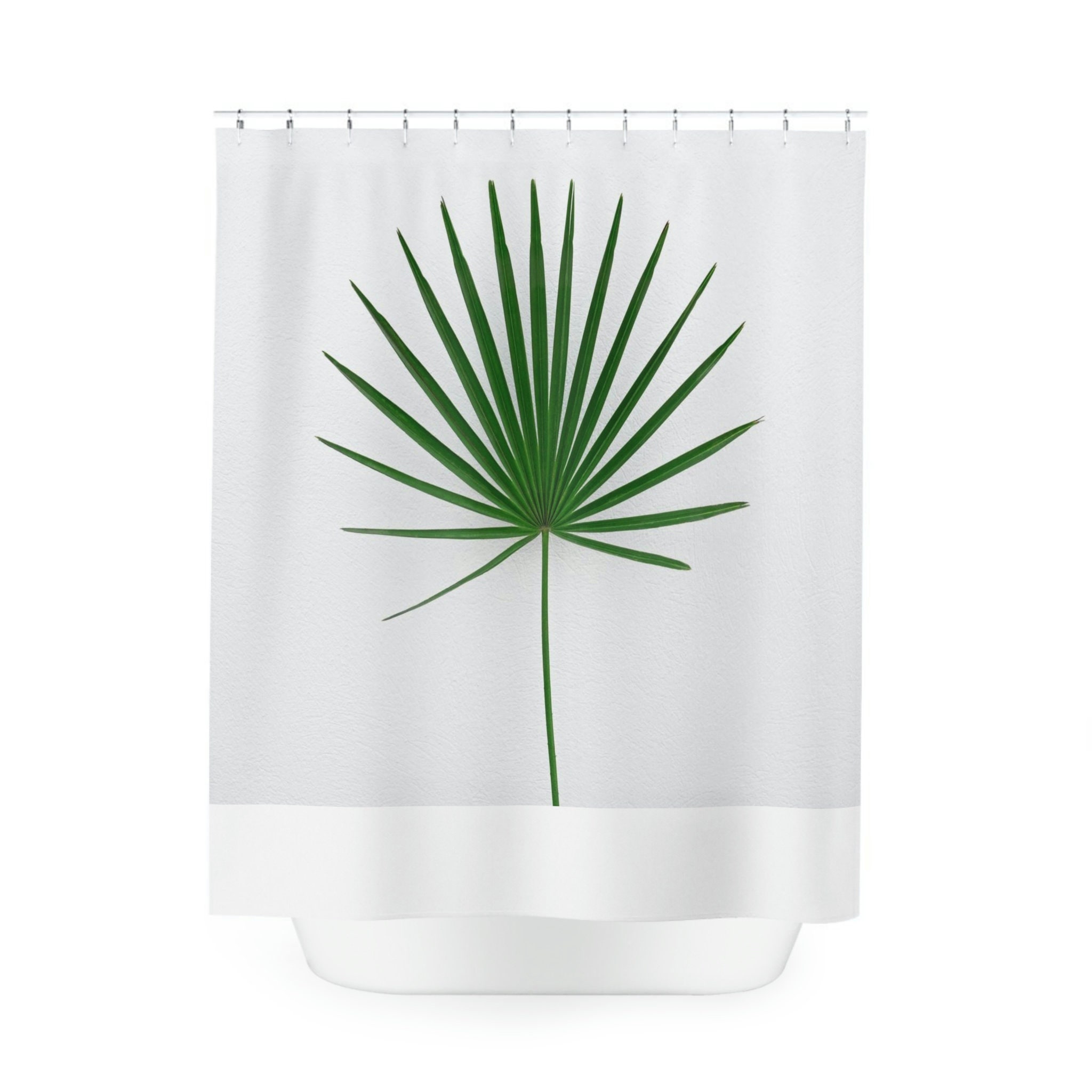 Plant Lover'S Green And White Shower Curtain For Bath