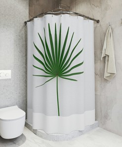 Plant Lover'S Green And White Shower Curtain For Bath