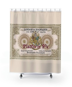 Platform 9 3/4 Harry Potter Shower Curtain For A Magical Wizard Bathroom