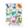 Playful And Adorable Dinosaur Shower Curtain For Kids' Bathroom Decor With A Fun And Unique Design